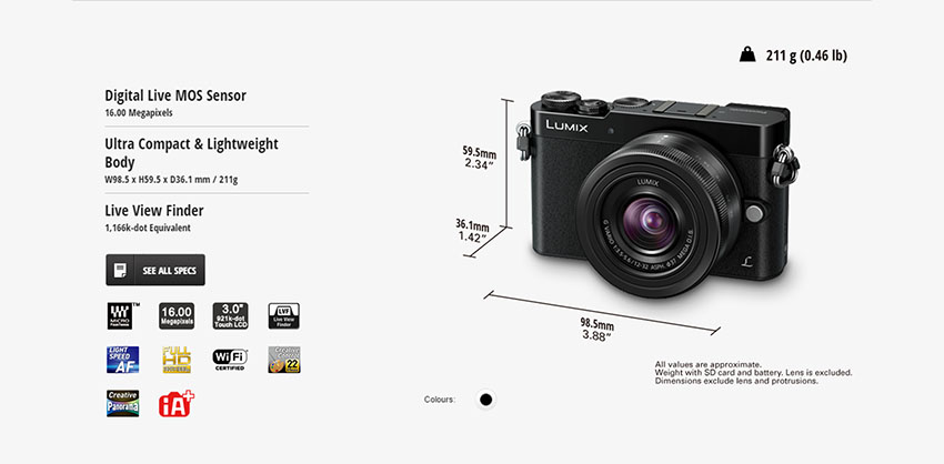 sewa kamera mirrorless - panasonic gm5 spesifikasi specification